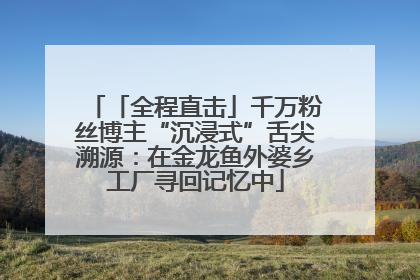 「全程直击」千万粉丝博主“沉浸式”舌尖溯源：在金龙鱼外婆乡工厂寻回记忆中