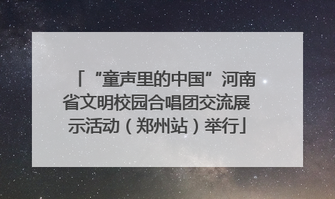 “童声里的中国”河南省文明校园合唱团交流展示活动（郑州站）举行