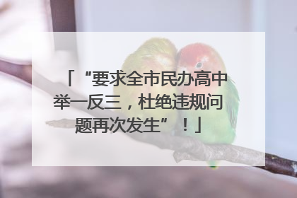 “要求全市民办高中举一反三，杜绝违规问题再次发生”！