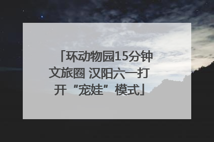 环动物园15分钟文旅圈 汉阳六一打开“宠娃”模式