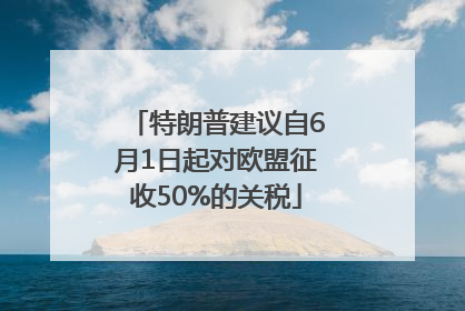 特朗普建议自6月1日起对欧盟征收50%的关税