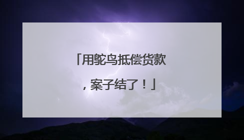 用鸵鸟抵偿货款，案子结了！