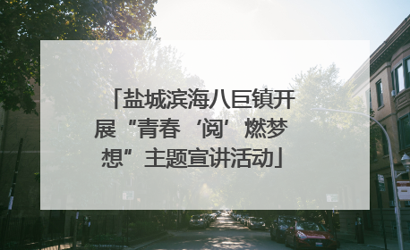 盐城滨海八巨镇开展“青春‘阅’燃梦想”主题宣讲活动