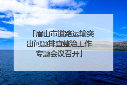 眉山市道路运输突出问题排查整治工作专题会议召开
