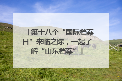 第十八个“国际档案日”来临之际，一起了解“山东档案”
