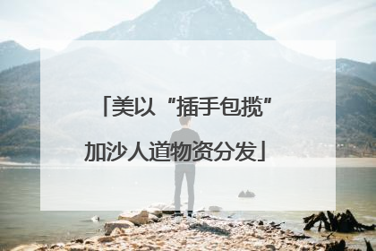 美以“插手包揽”加沙人道物资分发