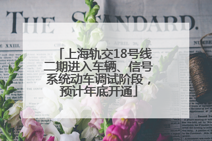 上海轨交18号线二期进入车辆、信号系统动车调试阶段，预计年底开通