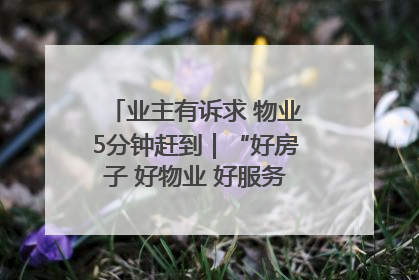 业主有诉求 物业5分钟赶到｜“好房子 好物业 好服务”系列报道④