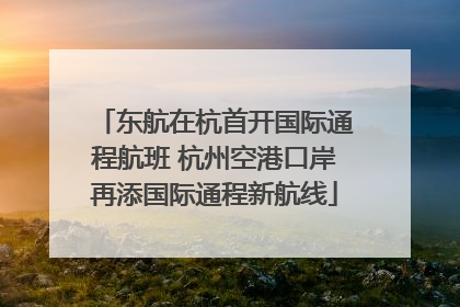 东航在杭首开国际通程航班 杭州空港口岸再添国际通程新航线