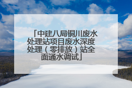 中建八局铜川废水处理站项目废水深度处理（零排放）站全面通水调试