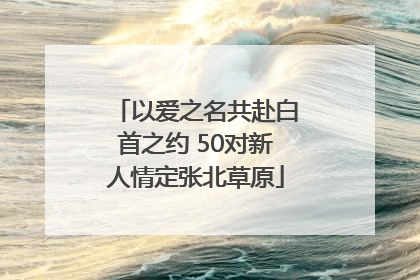 以爱之名共赴白首之约 50对新人情定张北草原