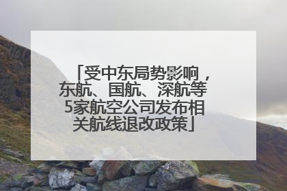 受中东局势影响，东航、国航、深航等5家航空公司发布相关航线退改政策