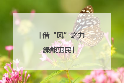 借“风”之力 绿能惠民