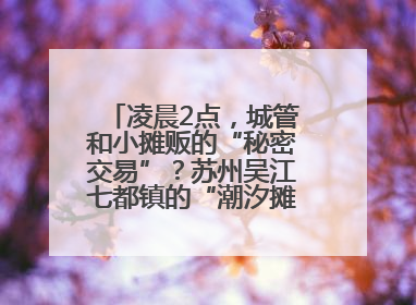 凌晨2点，城管和小摊贩的“秘密交易”？苏州吴江七都镇的“潮汐摊区”让城市管理有了人情味