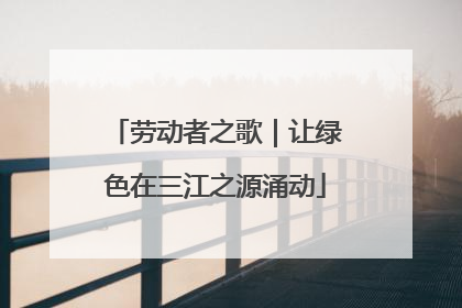 劳动者之歌｜让绿色在三江之源涌动