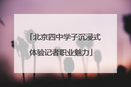 北京四中学子沉浸式体验记者职业魅力
