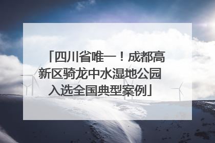 四川省唯一！成都高新区骑龙中水湿地公园入选全国典型案例