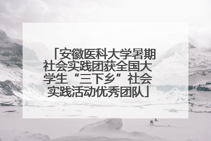 安徽医科大学暑期社会实践团获全国大学生“三下乡”社会实践活动优秀团队