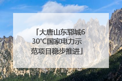 大唐山东郓城630℃国家电力示范项目稳步推进