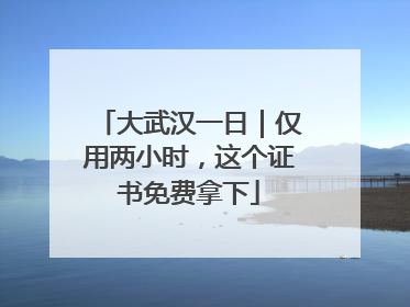 大武汉一日｜仅用两小时，这个证书免费拿下