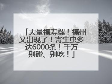 大量福寿螺！福州又出现了！寄生虫多达6000条！千万别碰、别吃！