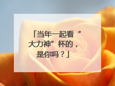 当年一起看“大力神”杯的，是你吗？