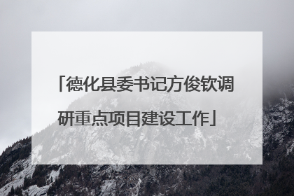 德化县委书记方俊钦调研重点项目建设工作