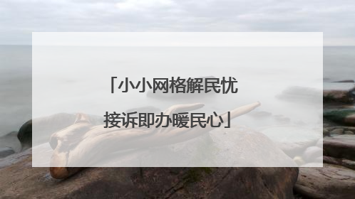 小小网格解民忧 接诉即办暖民心