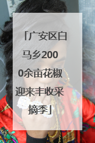 广安区白马乡2000余亩花椒迎来丰收采摘季
