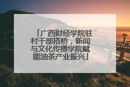 广西财经学院驻村干部搭桥，新闻与文化传播学院赋能油茶产业振兴