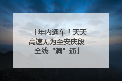年内通车！天天高速无为至安庆段全线“洞”通