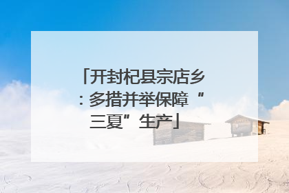 开封杞县宗店乡：多措并举保障“三夏”生产