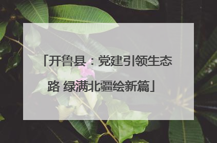开鲁县：党建引领生态路 绿满北疆绘新篇