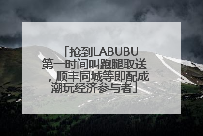 抢到LABUBU第一时间叫跑腿取送，顺丰同城等即配成潮玩经济参与者