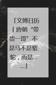 文博日历丨唐朝“带货一哥”不是马不是骆驼，而是……