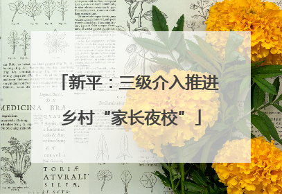 新平：三级介入推进乡村“家长夜校”