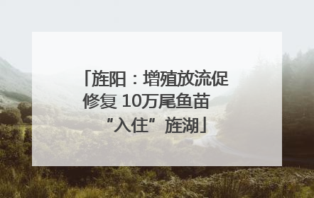 旌阳：增殖放流促修复 10万尾鱼苗“入住”旌湖