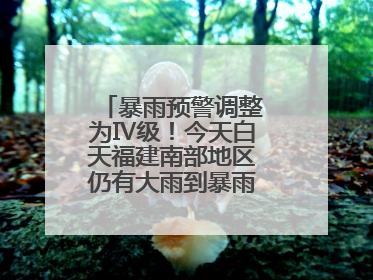 暴雨预警调整为Ⅳ级！今天白天福建南部地区仍有大雨到暴雨，注意防范
