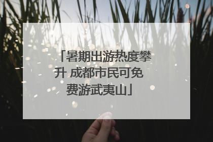 暑期出游热度攀升 成都市民可免费游武夷山
