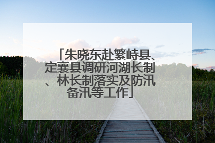 朱晓东赴繁峙县、定襄县调研河湖长制、林长制落实及防汛备汛等工作