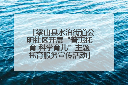 梁山县水泊街道公明社区开展“普惠托育 科学育儿”主题托育服务宣传活动