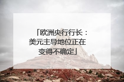 欧洲央行行长：美元主导地位正在变得不确定