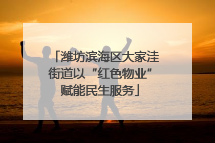 潍坊滨海区大家洼街道以“红色物业”赋能民生服务