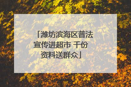 潍坊滨海区普法宣传进超市 千份资料送群众