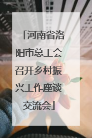 河南省洛阳市总工会召开乡村振兴工作座谈交流会