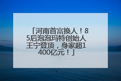 河南首富换人！85后泡泡玛特创始人王宁登顶，身家超1400亿元！