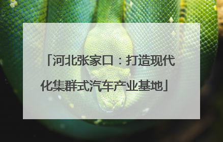 河北张家口：打造现代化集群式汽车产业基地