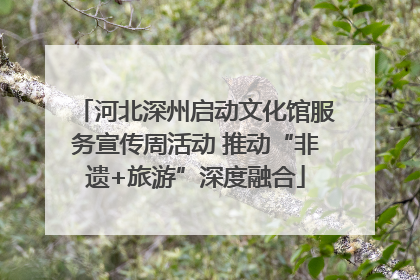 河北深州启动文化馆服务宣传周活动 推动“非遗+旅游”深度融合