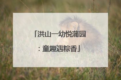 洪山一幼悦蒲园：童趣遇粽香