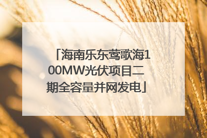 海南乐东莺歌海100MW光伏项目二期全容量并网发电